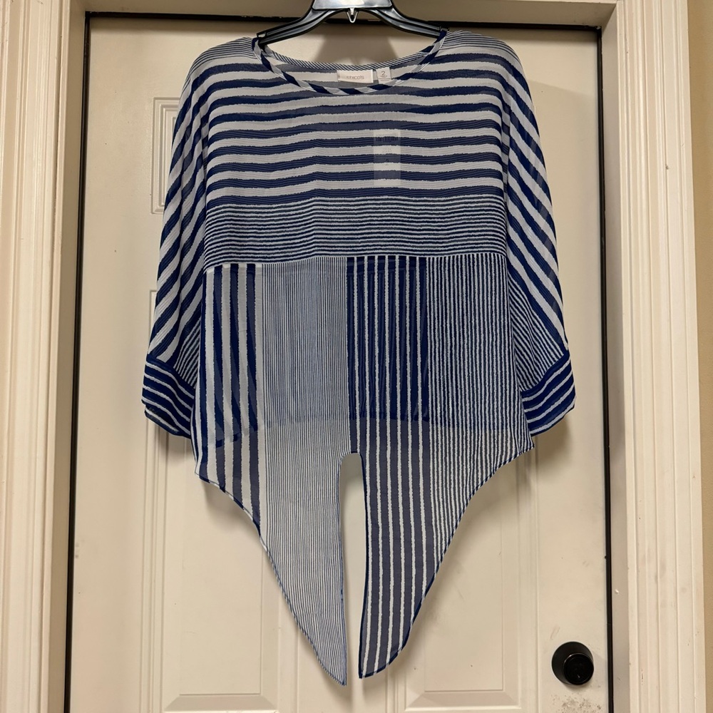 Chicos Stripe Variations Tie Top